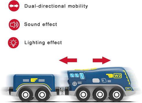 Z MAYABBO Battery Operated Locomotive Trains for Wooden Tracks, Powerful Engine Toy Train Vehicle for Railway Track