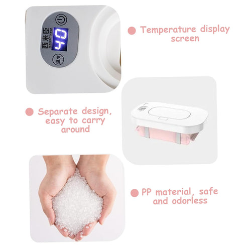 Nuiorfty Baby Wipe Warmer, Portable Wipe Warmer Dispenser with Adjustable Temperature & Night Light, Gentle Heating