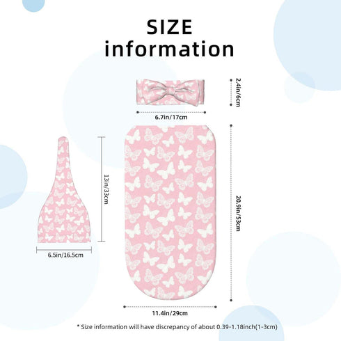 Broiteid Set,Baby Butterfly Pink Baby Stuff Newborn Pink Swaddle Blanket with Beanie Hat and Headband Swaddle Blanket