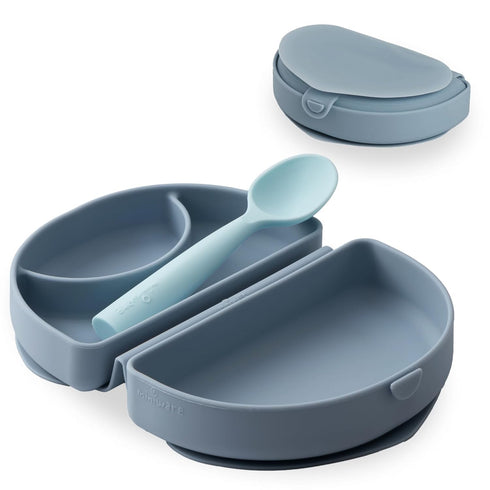 Miniware Fold & Scoop Baby Feeding Set - Silicone Travel Baby Plate