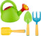 Biubee Kids Gardening Tools Set - Watering Can Toy, Shovel, Hand Rake, Metal with Sturdy Plastic Handle, Garden Toys