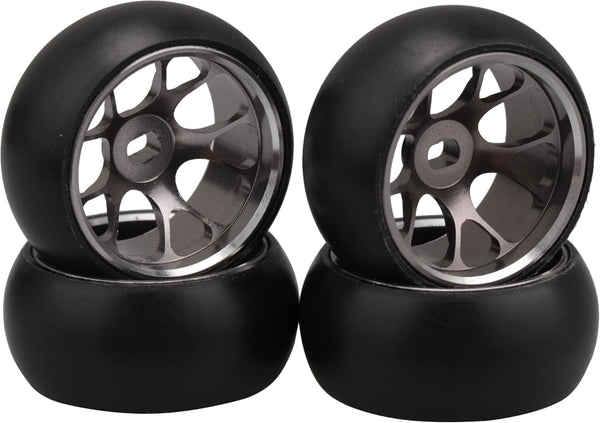 4PCS Titanium RC1:28 Aluminum Alloy Rim Mesh Pattern Wheel Drift Tyre Replacement for WL K969 K989 P929