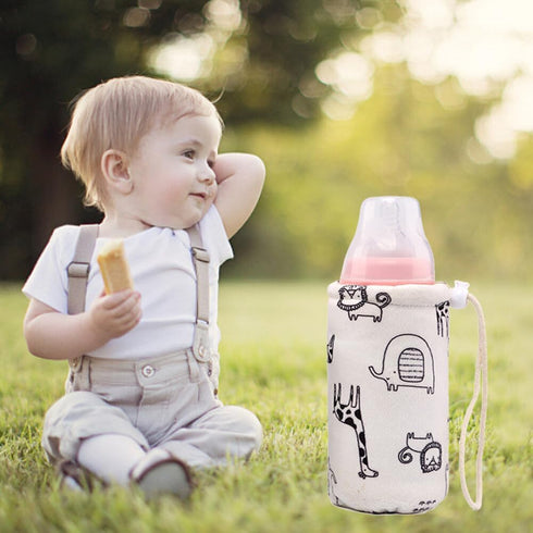ikasus 1 Baby Milk Bottle Insulation Cover With String, Glass Nursing Feeder Keep Warm Holder Pouch Type