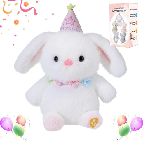 Easter Bunny Stuffed Animal Birthday Interactive Bunny, Musical Birthday Stuffed Animal, Clapping