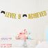 Game on Level 9 Achieved Banner, Glittery Hanging Sign for 9th Birthday Party Decorations