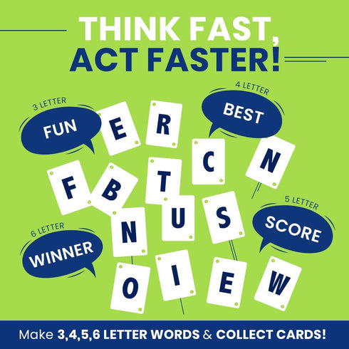 Fletter Word Game, Fun Card Game for All Ages, Fast Family Game for Kids, Teens and Adults, Suitable for Ages 5+