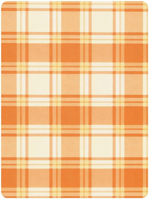 JUNZAN 52x28 Orange Scottish Plaid Baby Crib Sheets Cotton Fitted Crib Sheets for Boys Girls Standard Toldder Bed