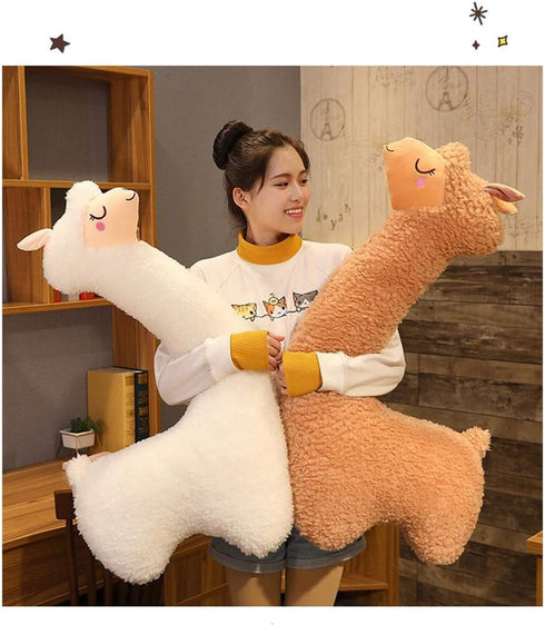 Hofun4U 39 Inch Llama Plush Pillow, Alpaca Stuffed Animal, Christmas Holiday Birthday Gift (White)