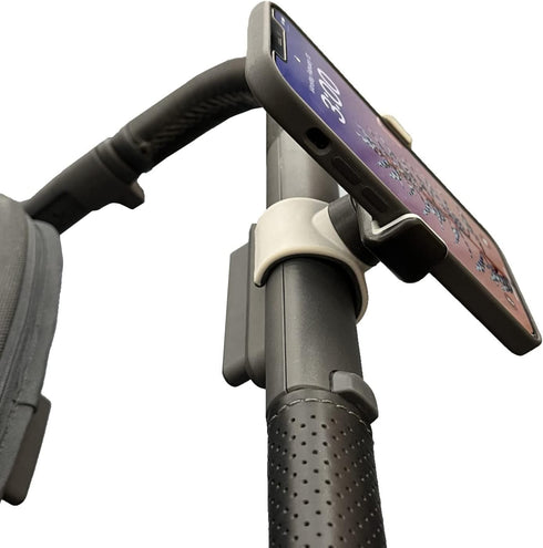 Maxby Stroller Phone Holder, Shopping Cart Phone Holder - Stable & Secure Fit on Handlebars, One-Hand Operation, 360