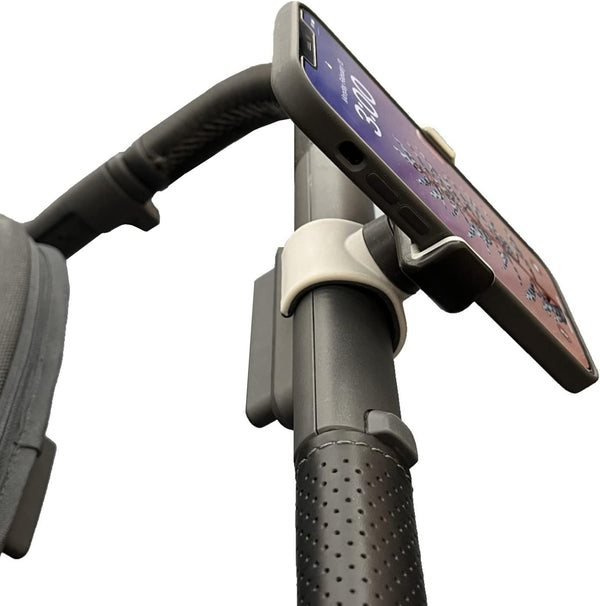 Maxby Stroller Phone Holder, Shopping Cart Phone Holder - Stable & Secure Fit on Handlebars, One-Hand Operation, 360