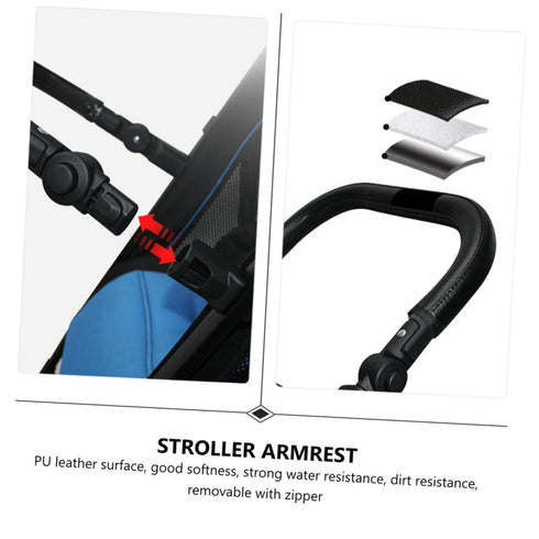 Universal Baby Stroller Bumper Handle Replacement, Pu Leather Accessories for Newborn Wagon