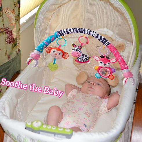 BATOHO 0-3 0-6 Crib Mobile for Girls, Baby Arch Mobile for Bassinet with Universal Clamps, Versatile Toy Bar
