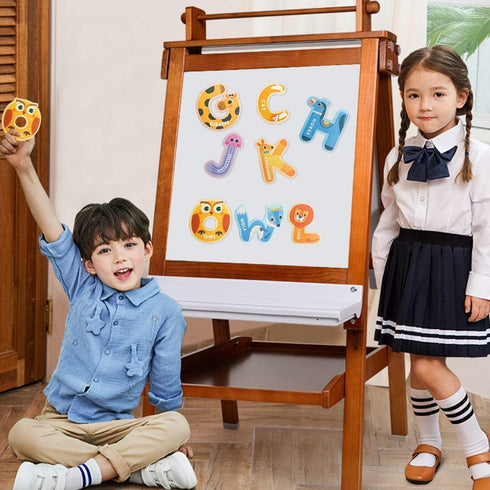 Jumbo Magnetic Letters Colorful ABC Alphabet Animal Shape Toys - Large Uppercase Refrigerator Fridge Magnets, Preschool