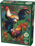 Cobble Hill 1000 Piece Puzzle - Roosters - Sample Poster Included