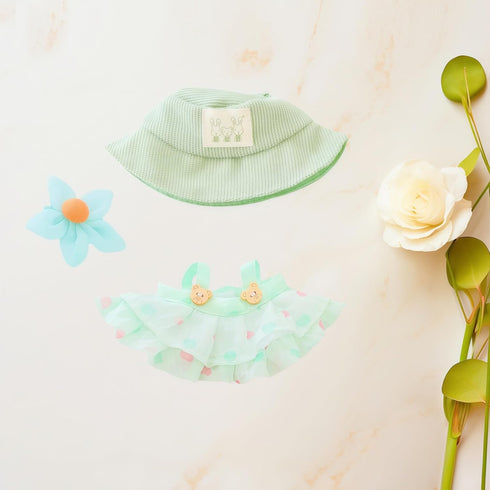 Xinbalove 17cm 3 Set 6.7inch 1st/2nd/3rd Clothes for Labubu Doll, Pieces Dress Outfit for Doll Suit, Fashion Chic Hat