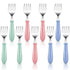 Chumia 9 Pieces Stainless Steel Toddler Forks, Kids Safe Utensils Set for Baby Self Feeding Training, Dishwasher Safe