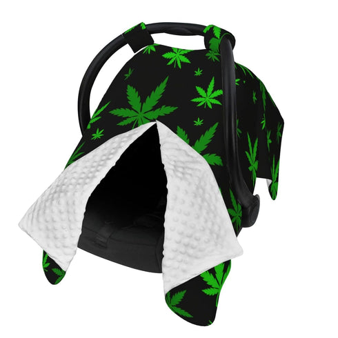 Zhbvncp Green Weed Leafs Baby Car Seat Cover & Breastfeeding Nursing Cover -