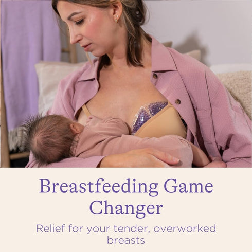 Lansinoh Breast Therapy Packs with Soft Covers - Hot and Cold Breast Pads, Postpartum Relief, 2 Pack