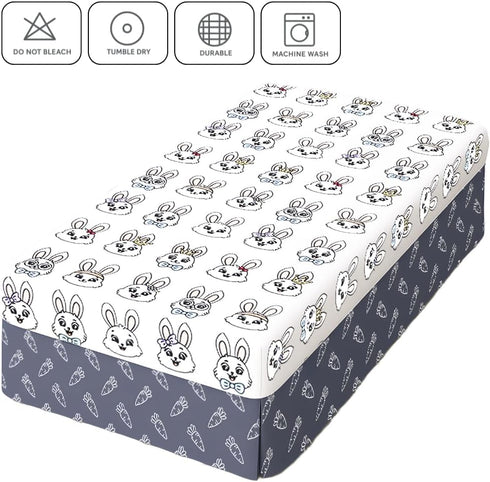 Dreamy Cotton LLC 3 Set 100% Set, Set Pieces of Bedding for Girls, Cool Gray Baby Girl Bedding Crib, Creative Baby Crib