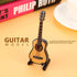 Wooden Miniature Guitar - Mini Musical Ornaments for Dollhouse Home Decoration