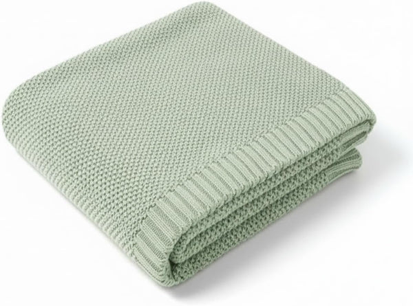 Baby Knit Blanket Soft Cotton Lightweight Newborn Blanket for Crib Stroller Toddler