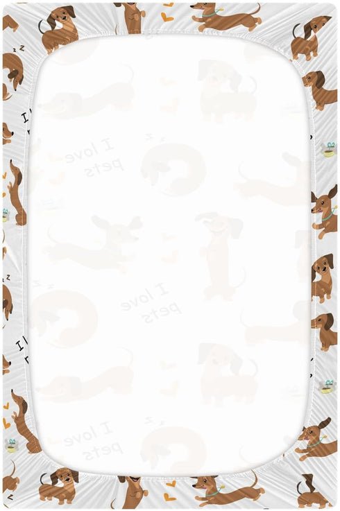 39 27 5In, g344136908p821c876s1913 vvfelixl Crib Sheets for Boys Girl Dachshund Dogs Breathable Mini Crib Mattress