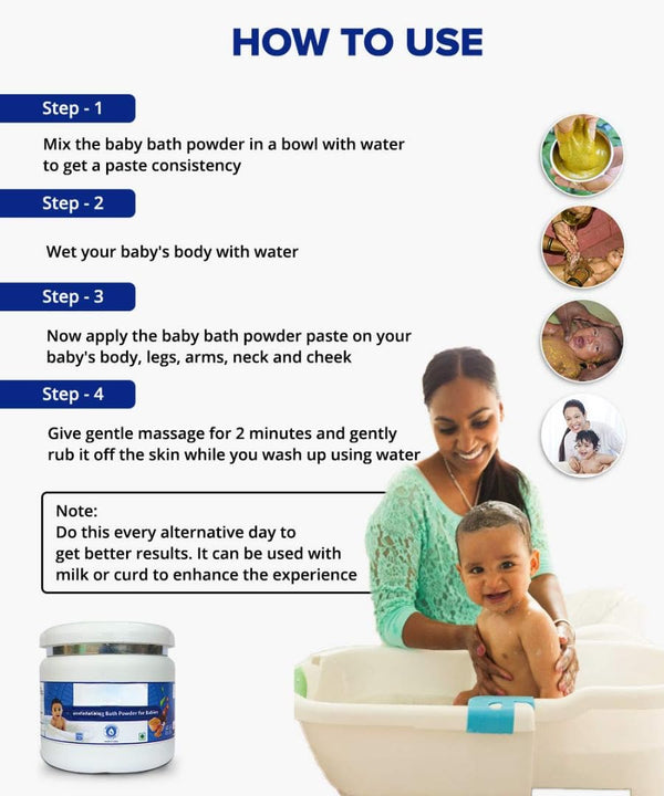 Generic 250 Homemade Herbal Baby Bath Powder Full Body Wash for Babies | Smooth Skin for Baby | Natural Body Wash