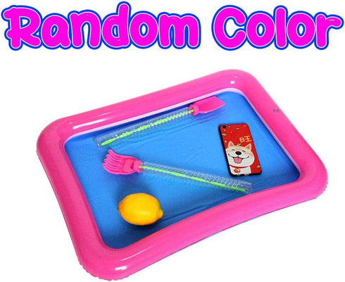 23x17) Topwon Inflatable Sand Tray for Kids - Portable Sand Box with Molds - Random Color (Random Color