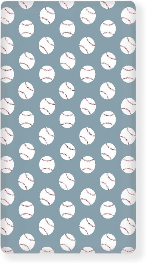 QINBEIDU Baseball Blue Fitted Crib Sheet American Sport Championship Patch Sports Standard Crib
