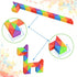 15 Pack Mini Fidget Snake Cube Puzzle Toys - Party Favors & Goodie Bag Fillers for Kids & Teens in Rainbow Colors
