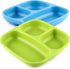GET FRESH PLA Kids Divided Plates Set, 2-Pack, Melamine-Free Sectioned Plates for Kids and Toddlers