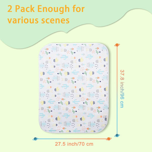 37.5x27.5 Inch 2 Pack Baby Changing Pad Changing Table Pads Waterproof Large Size Portable Diaper Changing mat Liners