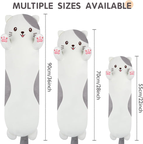 28 inch Cat Plush Body Kitty Pillow, Soft Giant Doll Cute Kitten Squishy Cat Stuffed Animal Toy Gifts for Kids
