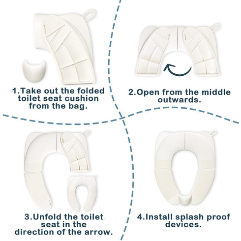 DEEKI Pinch-Proof Pinching Foldable Portable Potty Seat for Kids Travel, Integrated TPE Folding Joint Training Potty