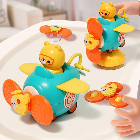 3 in 1 High Chair Toys with Suction Cups, Spinner Baby Toys for 6-12 Months, Teething Tray Rattle