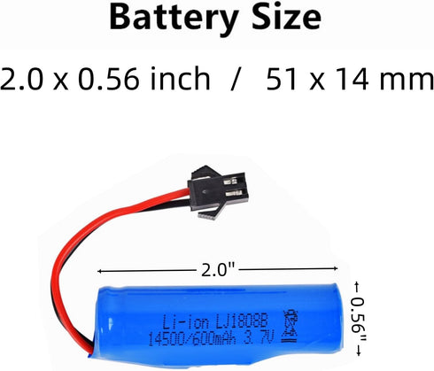 Cecicebb 2 Pack 3.7V 600mAh E35 DE38 DE40 DE50 DE55 TB202 TM141 C63 Li-ion Rechargeable Battery with USB Charger Cable