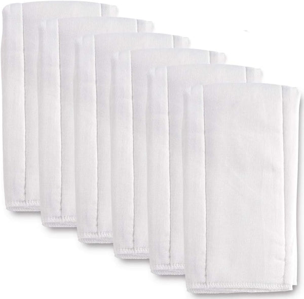 6 Ply Cloth Diapers Burp Cloth, Fasoar Thick Washable Absorbent Cotton Diaper