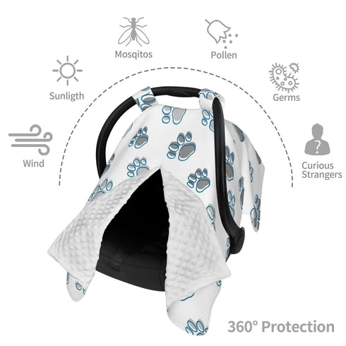 Hcpwzrf Pet Paws Baby Car Seat Cover & Nursing Cover - Breathable Stretch Multi-Use Cover for Breastfeeding, Stroller