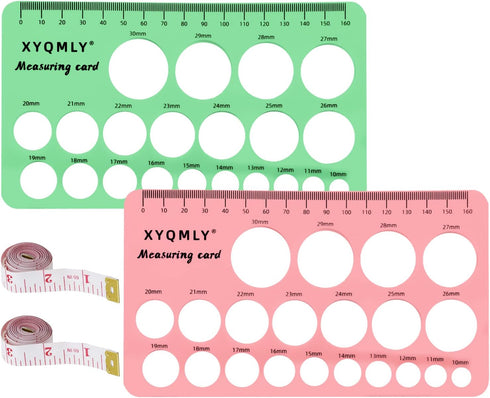 Nipple Ruler, 4 Pcs Nipple Rulers Set for Flange Sizing Measurement Tool, Pink/Green