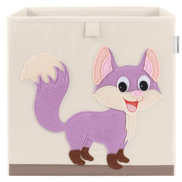 CLCROBD Foldable Animal Cube Storage Bins – Fabric Toy Box/Chest/Organizer for Kids Nursery, 13 inch (Fox)
