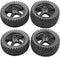 4Pack ShareGoo 12mm Hex Wheel 5 Spoke Rims with High Grip Rubber Tires for 1/10 RC Off-Road Buggy
