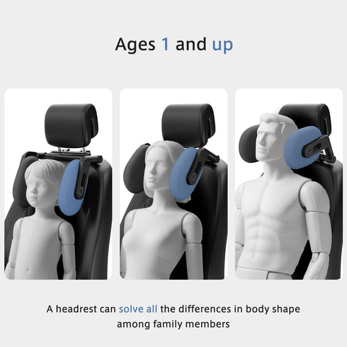 4-Way Car Headrest Pillow, Adjustable Car Headrest,Thickened Memory Foam Road Pal Headrest, Neck Support Pillow, U