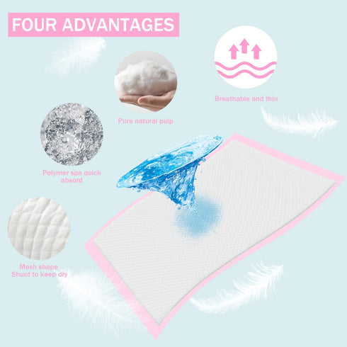 sundee 25 Pack Baby Disposable Changing Pad, Soft Non-Woven Fabric Breathable Waterproof Underpads, Portable Leak-Proof