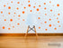 Set of 100 Orange Vinyl Wall Decals - Assorted Polka Dots Stickers - Removable Adhesive for Nursery Kids Room Decor