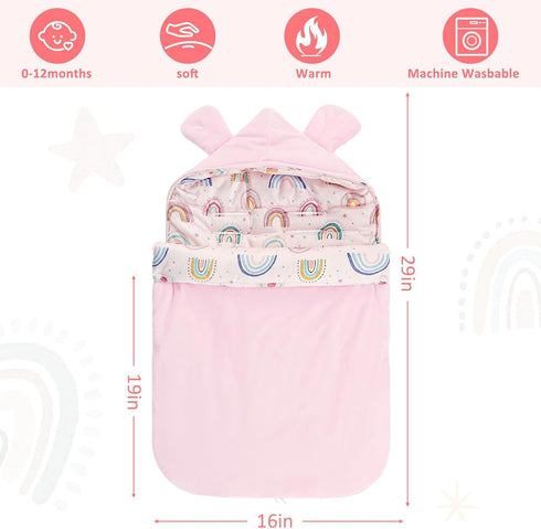 Carseat Blankets for Babies Winter, Warm Toddler Carseat Swaddle Blanket, Infant Stroller Bunting Bag Footmuff for Cold