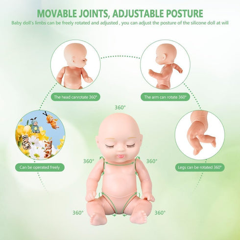 SwankyStyle 6 Pcs Adorable Mini Baby Dolls with Cute Animal Outfits & bunk Bed , Realistic Mini Babies & Dolls