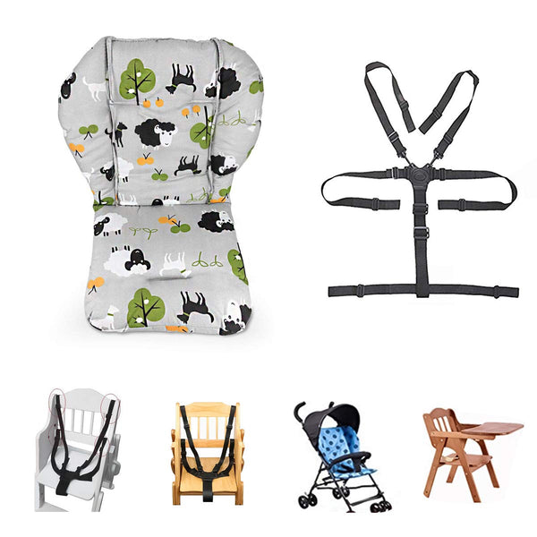 High Chair Pad, Ancho Grey Background Sheep Pattern Highchair/seat Cushion Protective Film