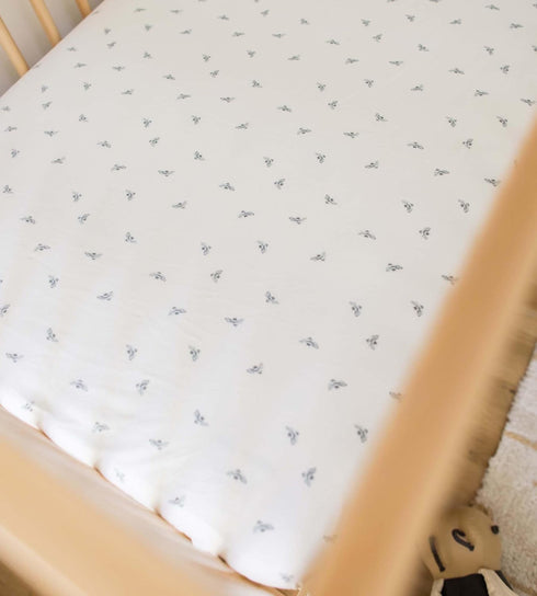 Burt's Bees Baby Essential Organic Cotton Fitted Crib Sheet, Breathable for Boy Girl Standard Crib & Toddler Mattresses
