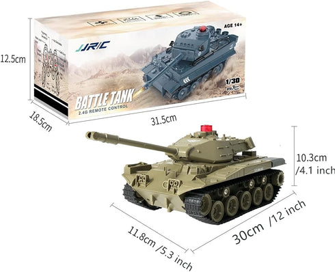 RC Tank Military Truck Vehicles, 2.4Ghz Radio Controlled Battle Tank Toy with 270° Rotational Sounds for Kids