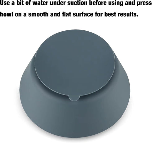 PandaEar 3 Pack Baby Suction Bowls, Silicone Food Bowls for First Stage Feeding, BPA-Free, Blue/Gray